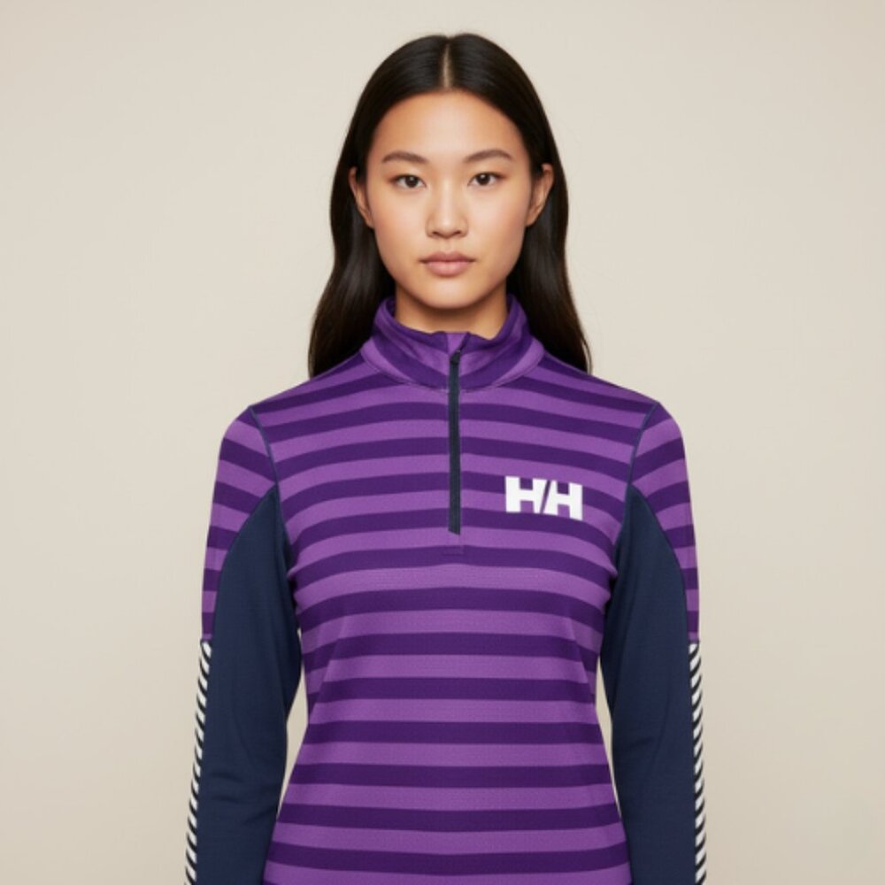 Helly Hansen Womens Medium Long Sleeve Purple Half Zip Pullover